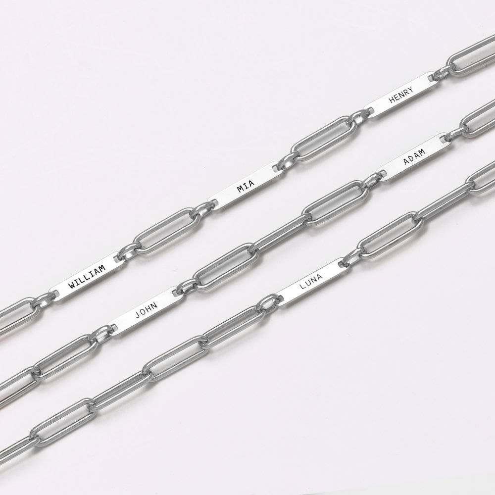 Paperclip Chain Name Bracelet - Sterling Silver