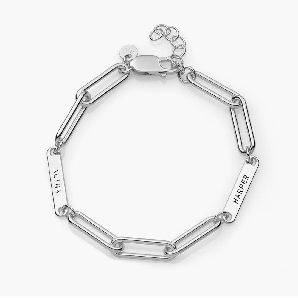 Paperclip Chain Name Bracelet - Sterling Silver
