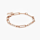 Paperclip Chain Name Bracelet - 18K Rose Gold Vermeil