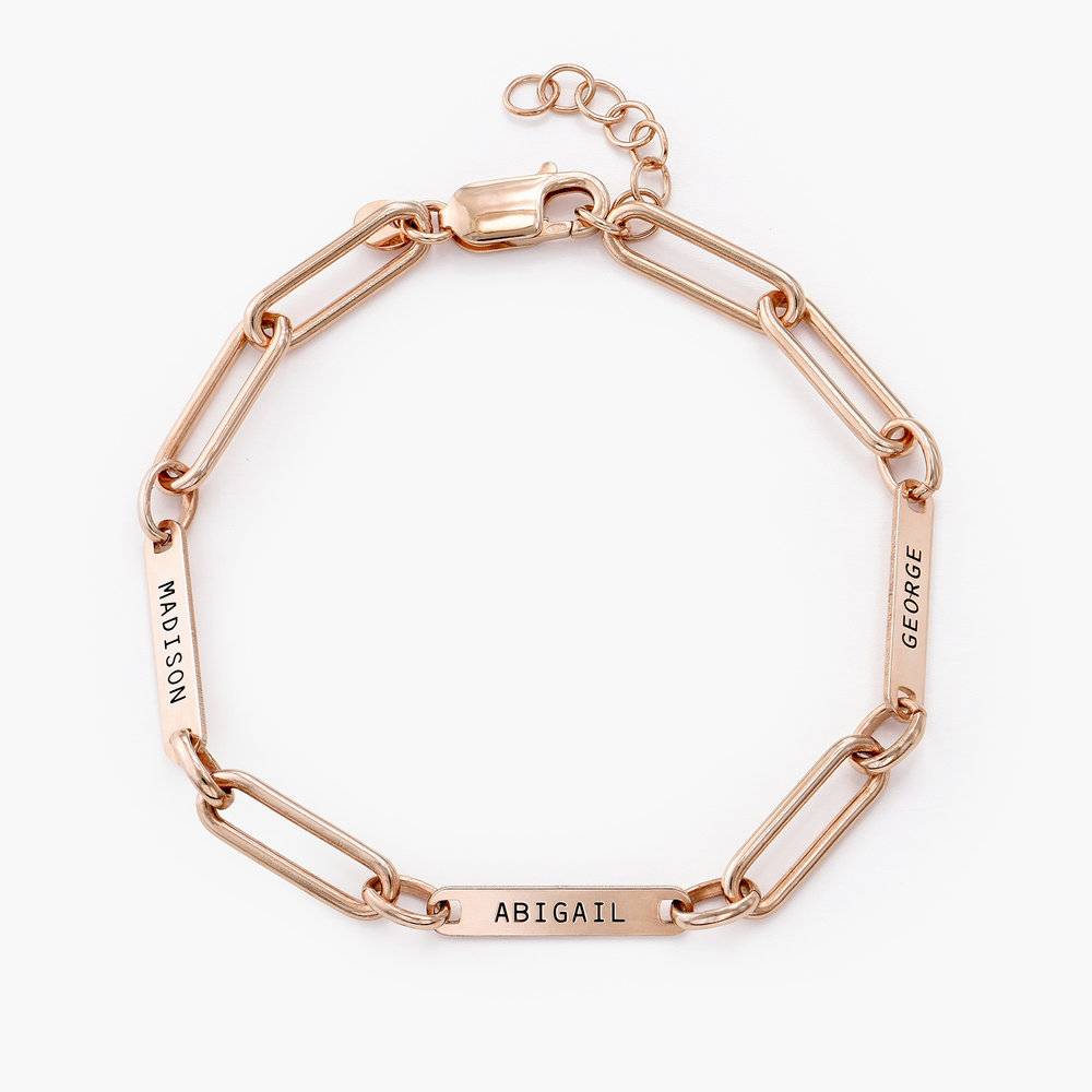 Paperclip Chain Name Bracelet - 18K Rose Gold Vermeil