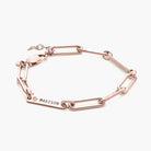 Paperclip Chain Name Bracelet With Diamond - 18K Rose Gold Vermeil