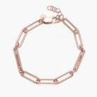Paperclip Chain Name Bracelet With Diamond - 18K Rose Gold Vermeil