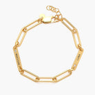 Paperclip Chain Name Bracelet With Diamond - 18K Gold Vermeil