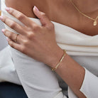 Paperclip Chain Name Bracelet With Diamond - 18K Gold Vermeil