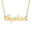 Classic Name Necklace With Diamond - 18K Gold Vermeil
