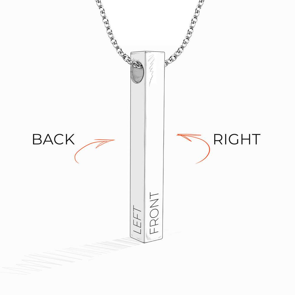 Vertical Bar Necklace With Diamond - 18K Rose Gold Vermeil
