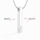 Vertical Bar Necklace With Diamond - 18K Rose Gold Vermeil