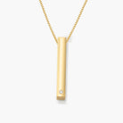 Vertical Bar Necklace With Diamond - 18K Gold Vermeil