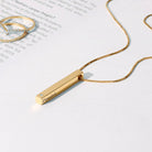 Vertical Bar Necklace With Diamond - 18K Gold Vermeil