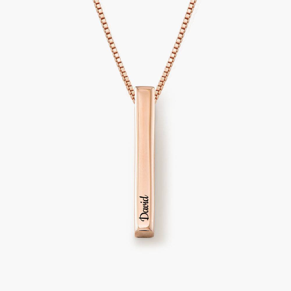 Vertical Bar Necklace - 18K Rose Gold Vermeil