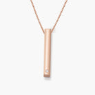 Vertical Bar Necklace With Diamond - 18K Rose Gold Vermeil