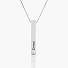 Vertical Bar Necklace - Sterling Silver