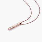 Vertical Bar Necklace With 0.25CT Diamond - 18K Rose Gold Vermeil