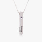 Vertical Bar Necklace With 0.25CT Diamond - Sterling Silver