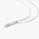 Vertical Bar Necklace With 0.25CT Diamond - Sterling Silver