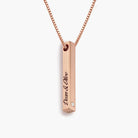 Vertical Bar Necklace With Diamond - 18K Rose Gold Vermeil