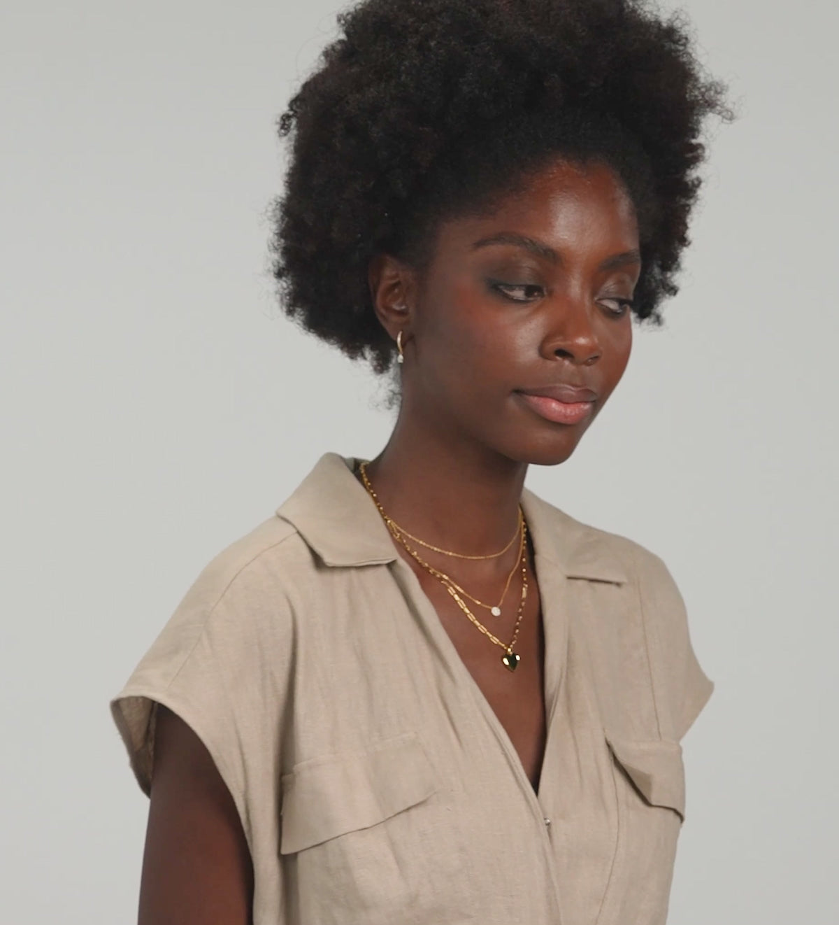 Round Pave Cluster Necklace in Gold