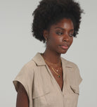 Round Pave Cluster Necklace in Gold