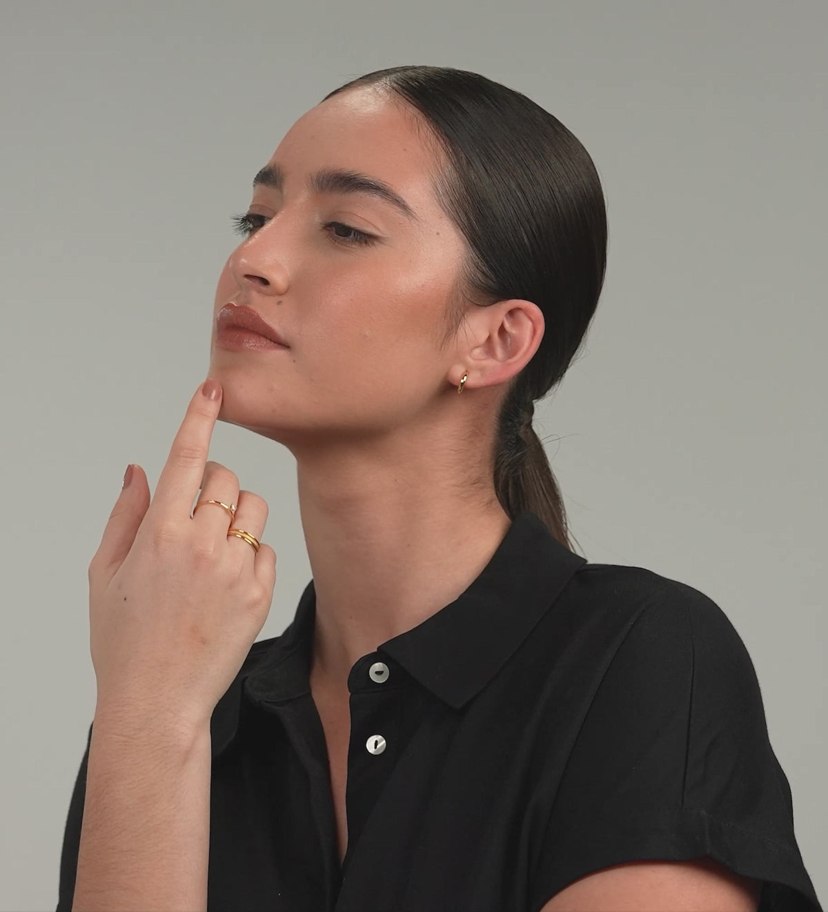 Luna Stacker Ring in Gold