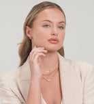 Triple Stone Pendant Necklace in Gold