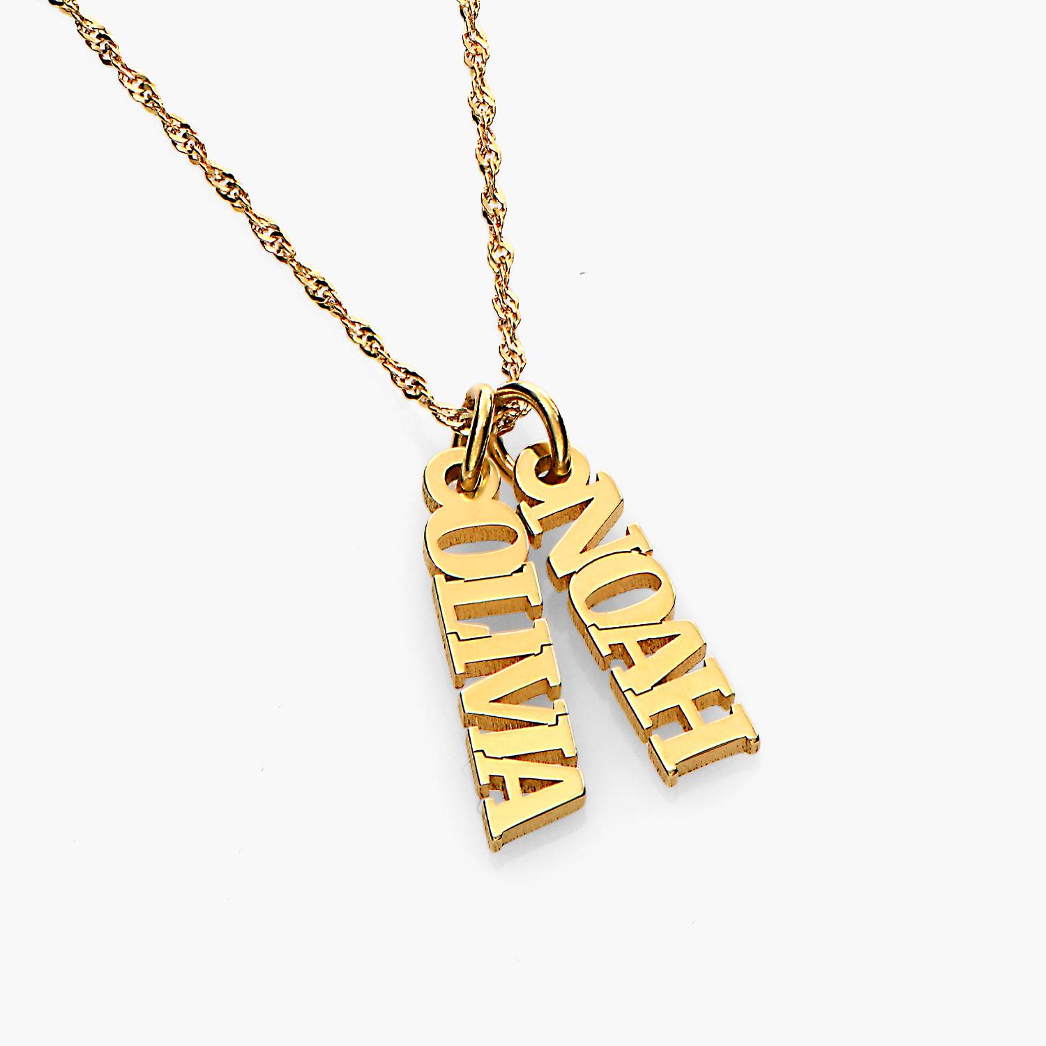 Vertical Name Necklace - 18K Gold Vermeil