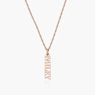 Vertical Name Necklace - 18K Rose Gold Vermeil