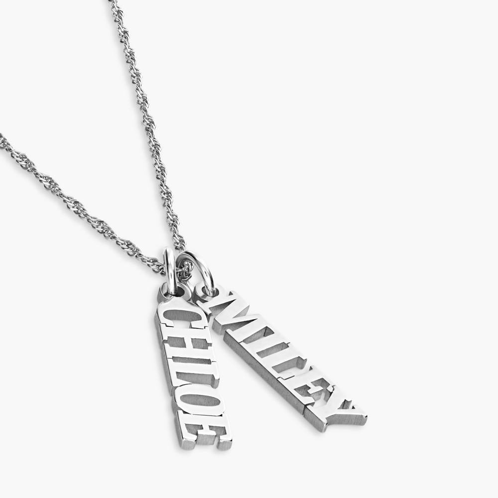 Vertical Name Necklace - Sterling Silver