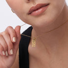 Vertical Name Necklace With .2CT Heart Shaped Diamond - 18K Gold Vermeil