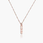 Vertical Name Necklace With Diamond - 18K Rose Gold Vermeil