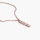 Vertical Name Necklace With Diamond - 18K Rose Gold Vermeil