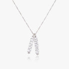 Vertical Name Necklace With Diamond - Sterling Silver