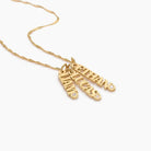 Vertical Name Necklace With Diamond - 18K Gold Vermeil