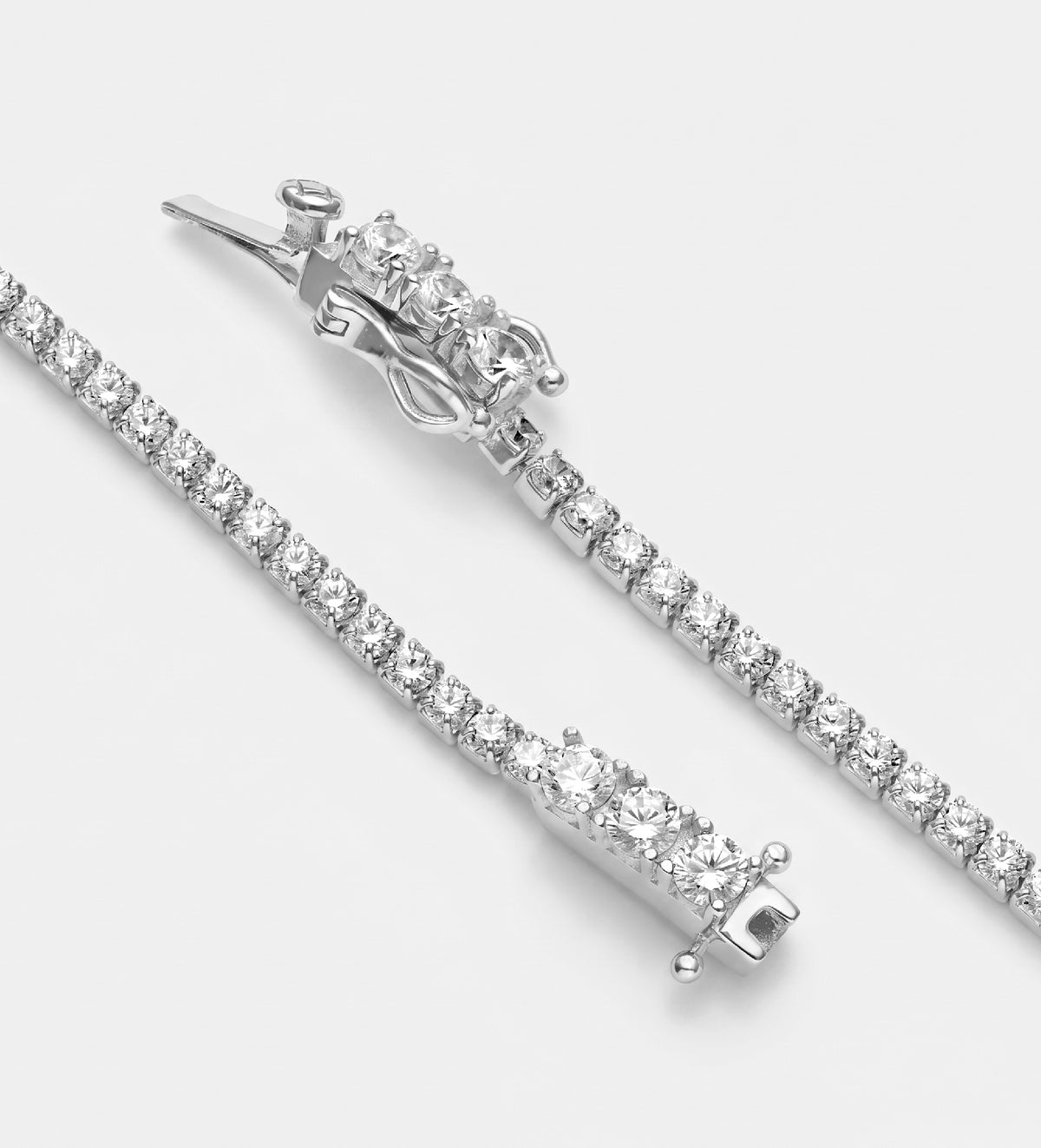 Tennis Bracelet in Rhodium Plating on 925 Silver - 2mm - Ash & Harry