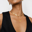 Royal Card Initial Necklace - 18K Rose Gold Vermeil