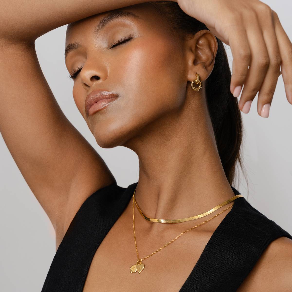 Royal Card Initial Necklace - 18K Rose Gold Vermeil