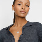 Royal Card Initial Necklace - Sterling Silver