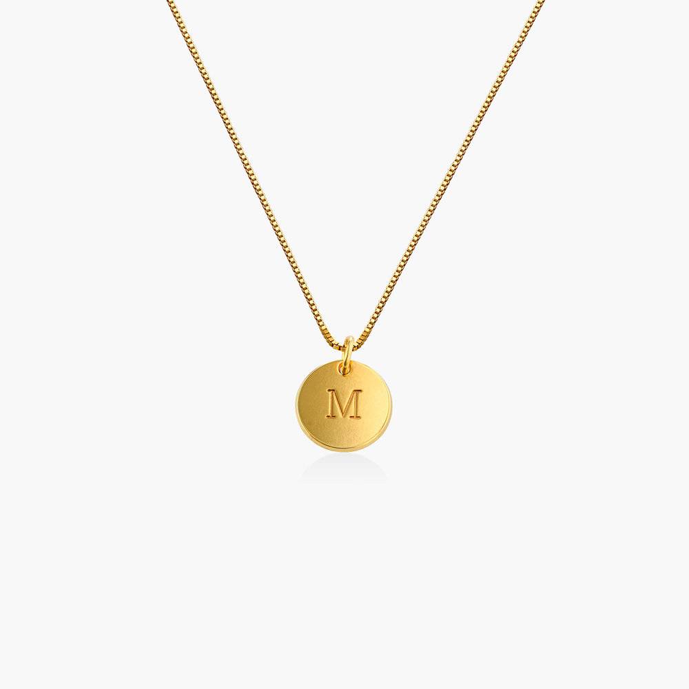 Initial Disc Necklace - 18K Gold Vermeil