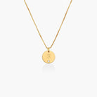 Initial Disc Necklace With Diamond - 18K Gold Vermeil