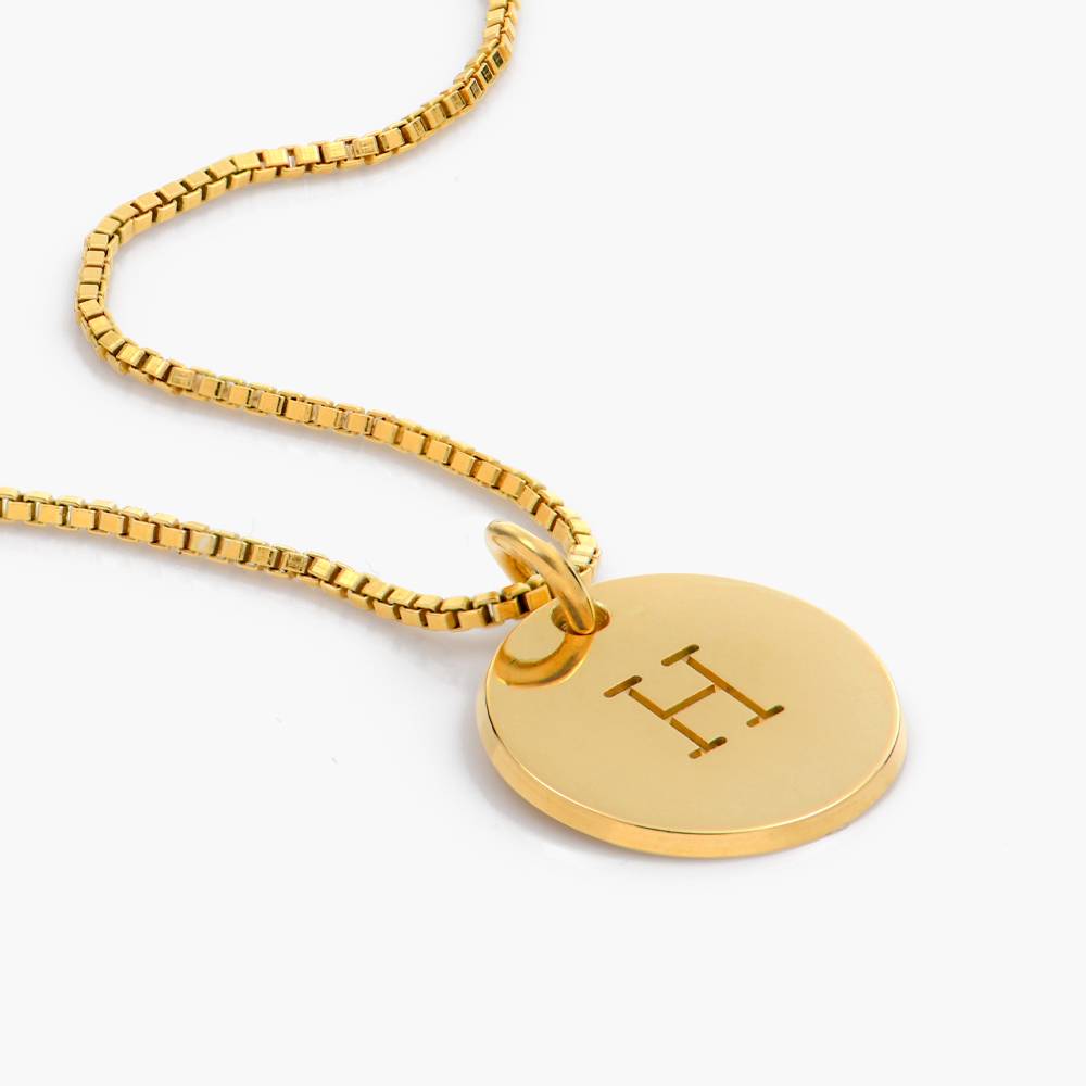 Initial Disc Necklace - 18K Gold Vermeil