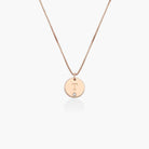 Initial Disc Necklace With Diamond - 18K Rose Gold Vermeil