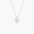 Initial Disc Necklace With Diamond - Sterling Silver