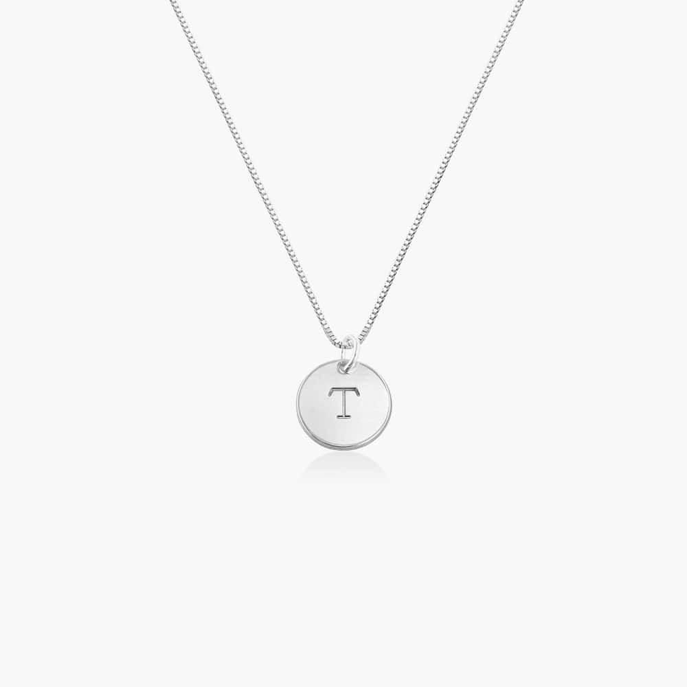 Initial Disc Necklace - Sterling Silver
