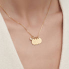 Initial Disc Necklace With .2CT Heart Shaped Diamond - 18K Gold Vermeil