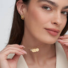 Initial Disc Necklace With .2CT Heart Shaped Diamond - 18K Gold Vermeil