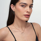 Initial Disc Necklace With .2CT Heart Shaped Diamond - 18K Rose Gold Vermeil