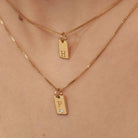 Tag Initial Necklace - 18K Gold Vermeil