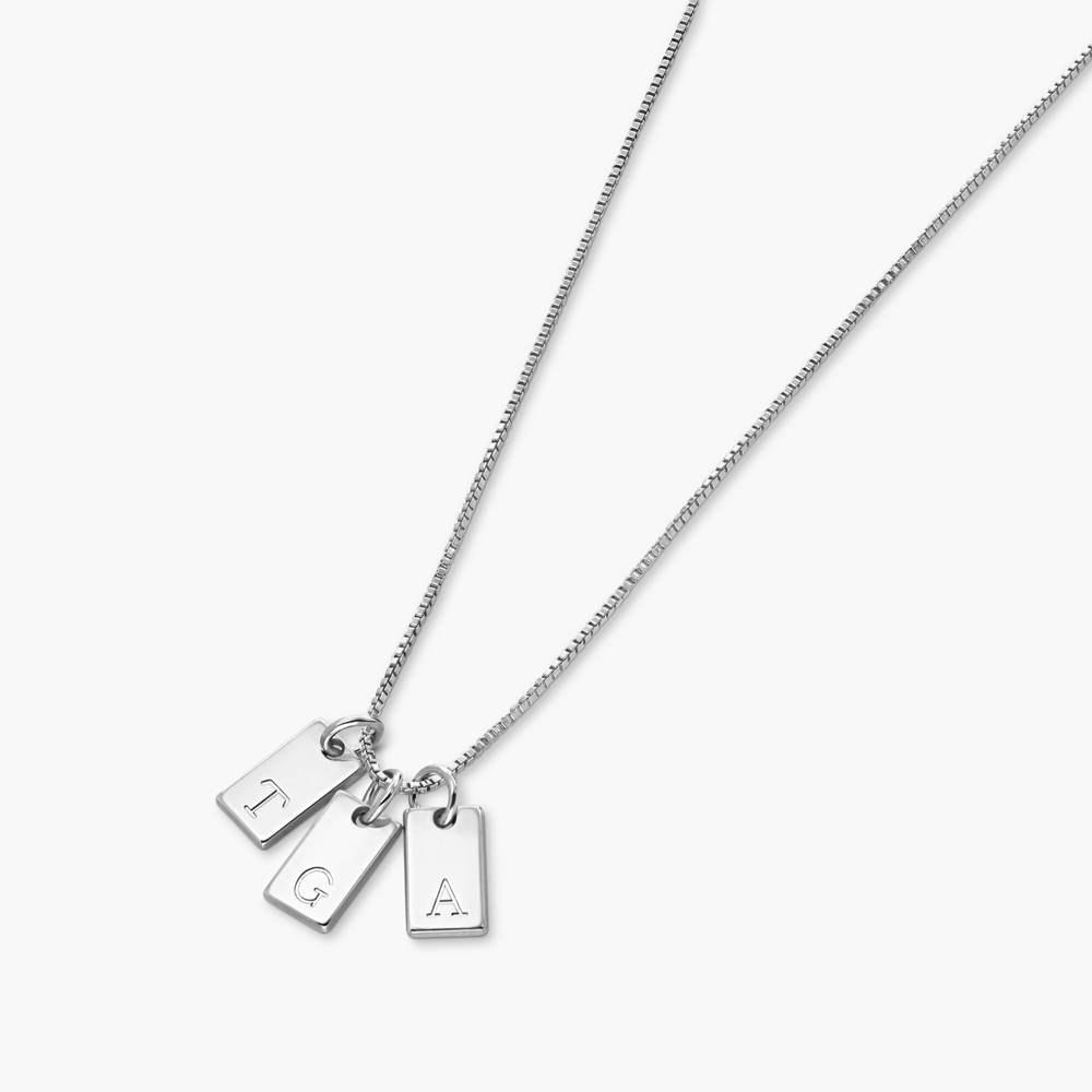 Tag Initial Necklace - Sterling Silver