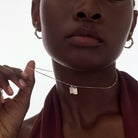 Tag Initial Necklace - Sterling Silver