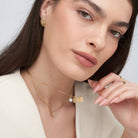 Tag Initial Necklace With 1CT Diamond - 18K Gold Vermeil