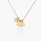 Tag Initial Necklace With 1CT Diamond - 18K Gold Vermeil